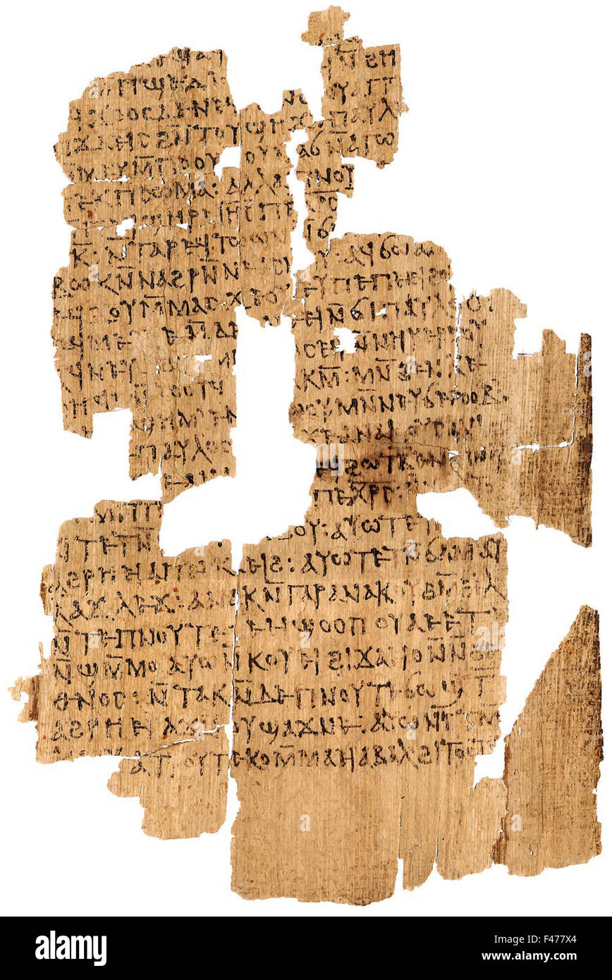 5796. Le lettere di Paolo, papiro contenente il apocrifi Atti di Paolo in copto. Foto Stock