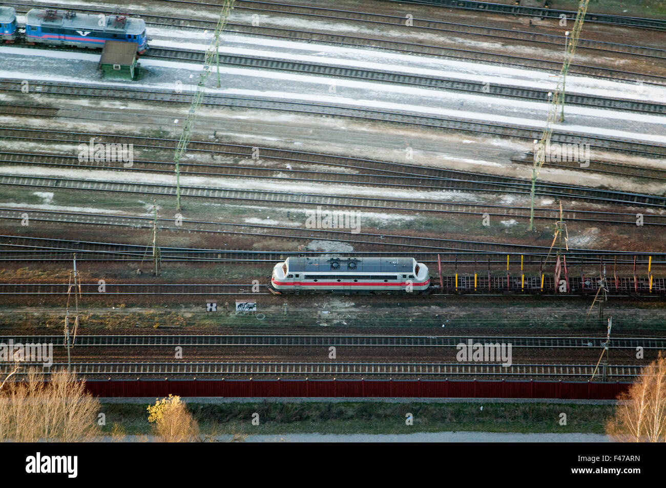 Stazioni di smistamento e di treni, Hallsberg, Narke, Svezia. Foto Stock