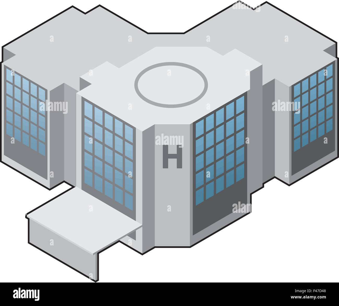 Una illustrazione vettoriale di una icona di ospedale Illustrazione Vettoriale