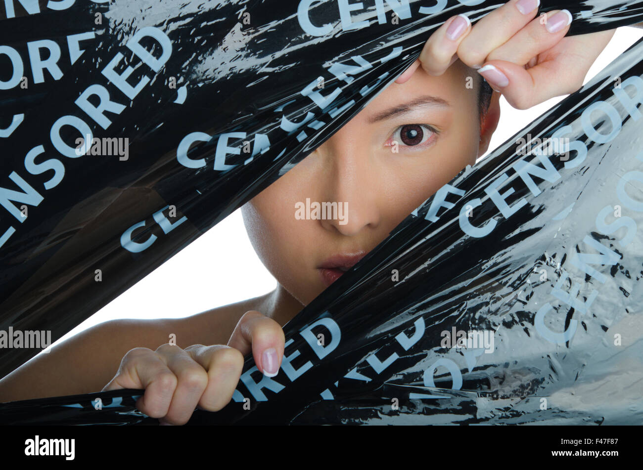 Oriente donna spiata nello spazio Foto Stock