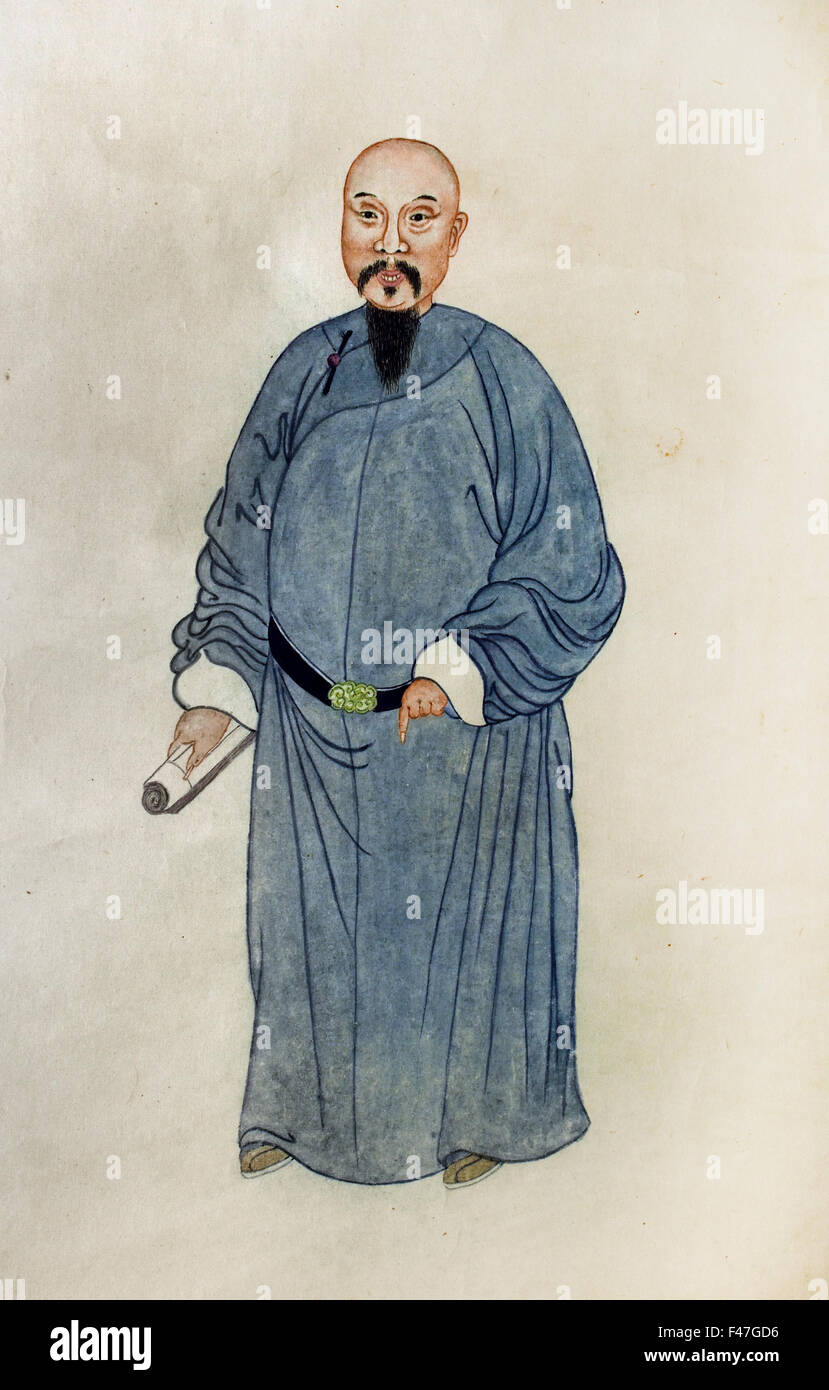 Signor Commissario Lin Zexu ( 1785 - 1850), il nome di cortesia Yuanfu, era un studioso cinese e funzionario della dinastia Qing. Museo di storia di Hong Kong cinese Cina ( Lin la forte opposizione per il commercio dell'oppio è stato un catalizzatore primario per la prima guerra di oppio del 1839-42. ) Foto Stock