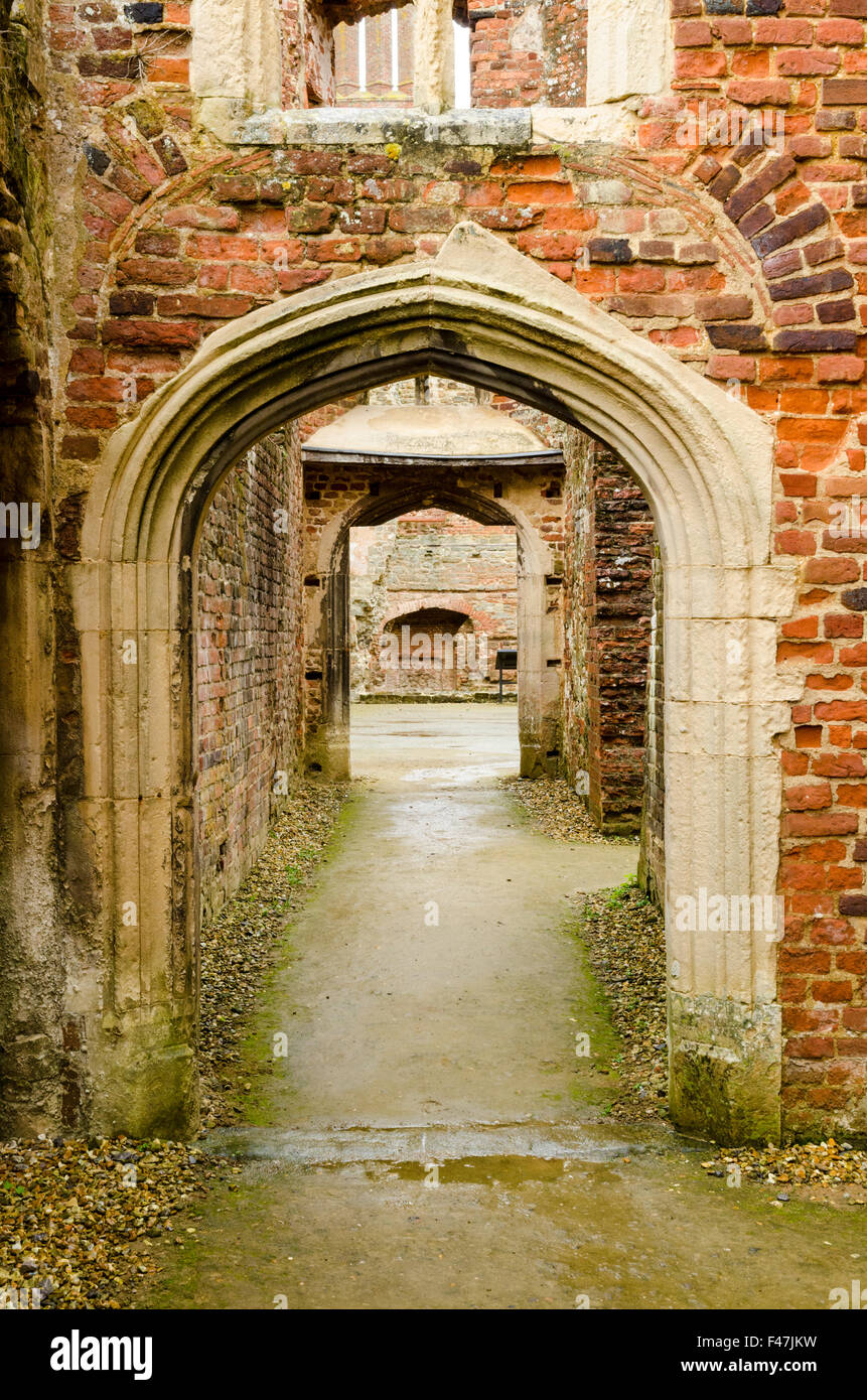 Le rovine del XVI secolo Cowdray House. In gran parte distrutto da un incendio nel 1793. Midhurst, West Sussex, in Inghilterra. Foto Stock