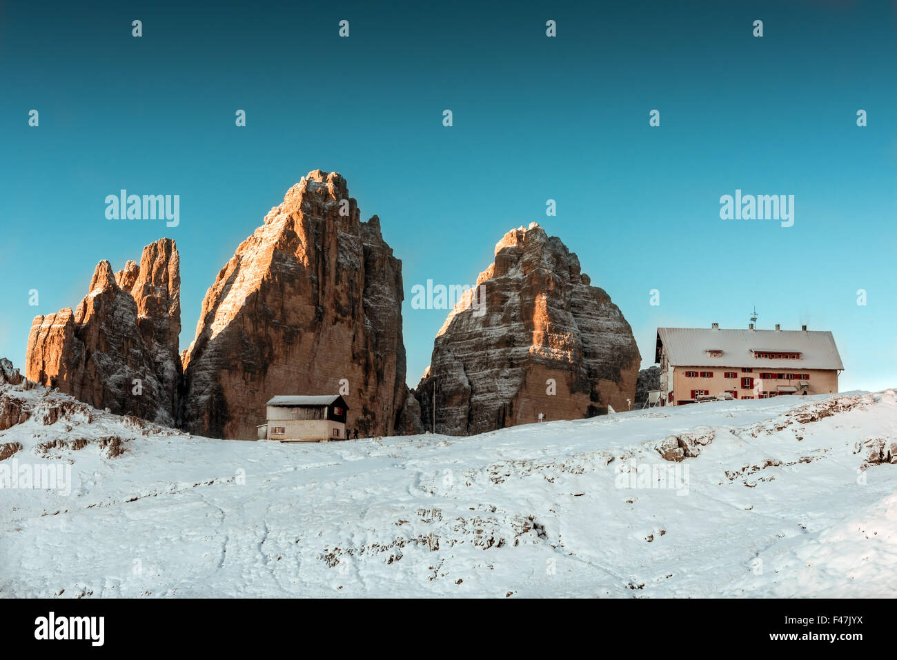 Tre Cime di Lavaredo,Dolomiti, Europa Foto Stock