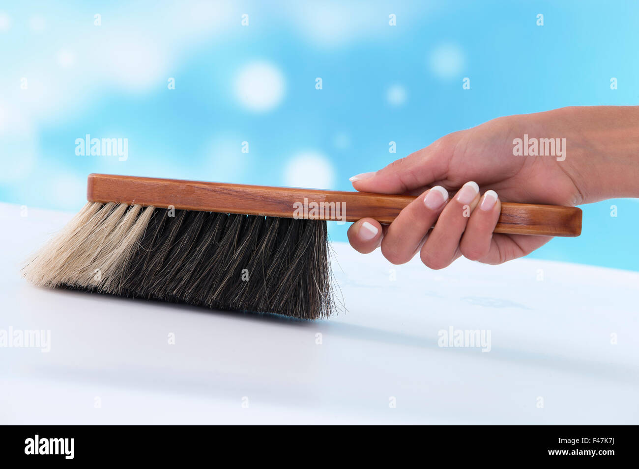 La donna a fare i lavori di casa Foto Stock