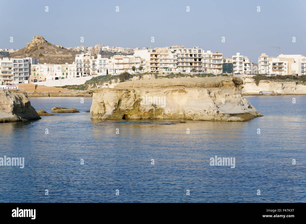 Marsalforn, Gozo, Malta, Gozo, Malta, Sud Europa, Mar Mediterraneo Foto Stock