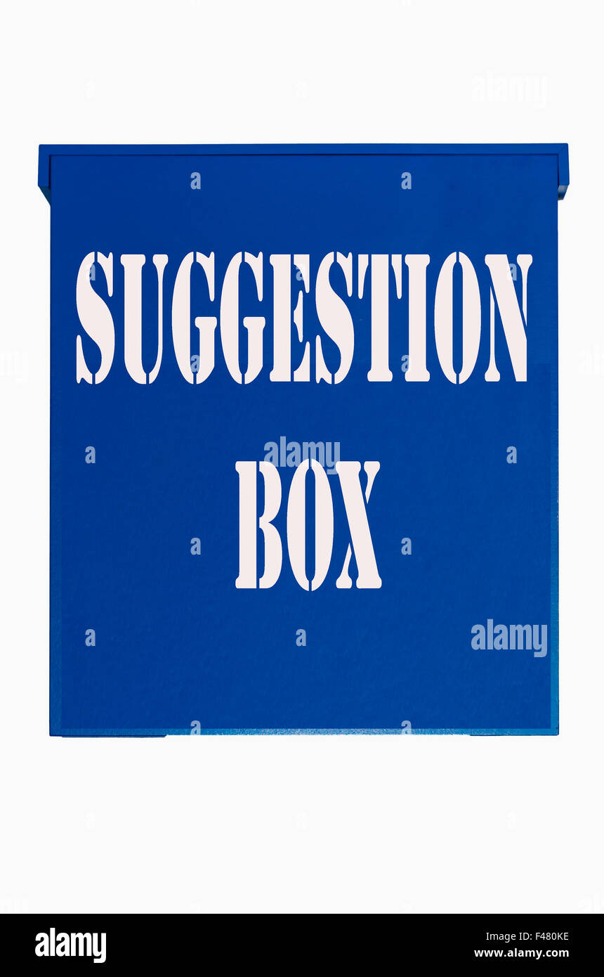 Blue box in legno, Scatola di suggerimenti,Urne, Foto Stock