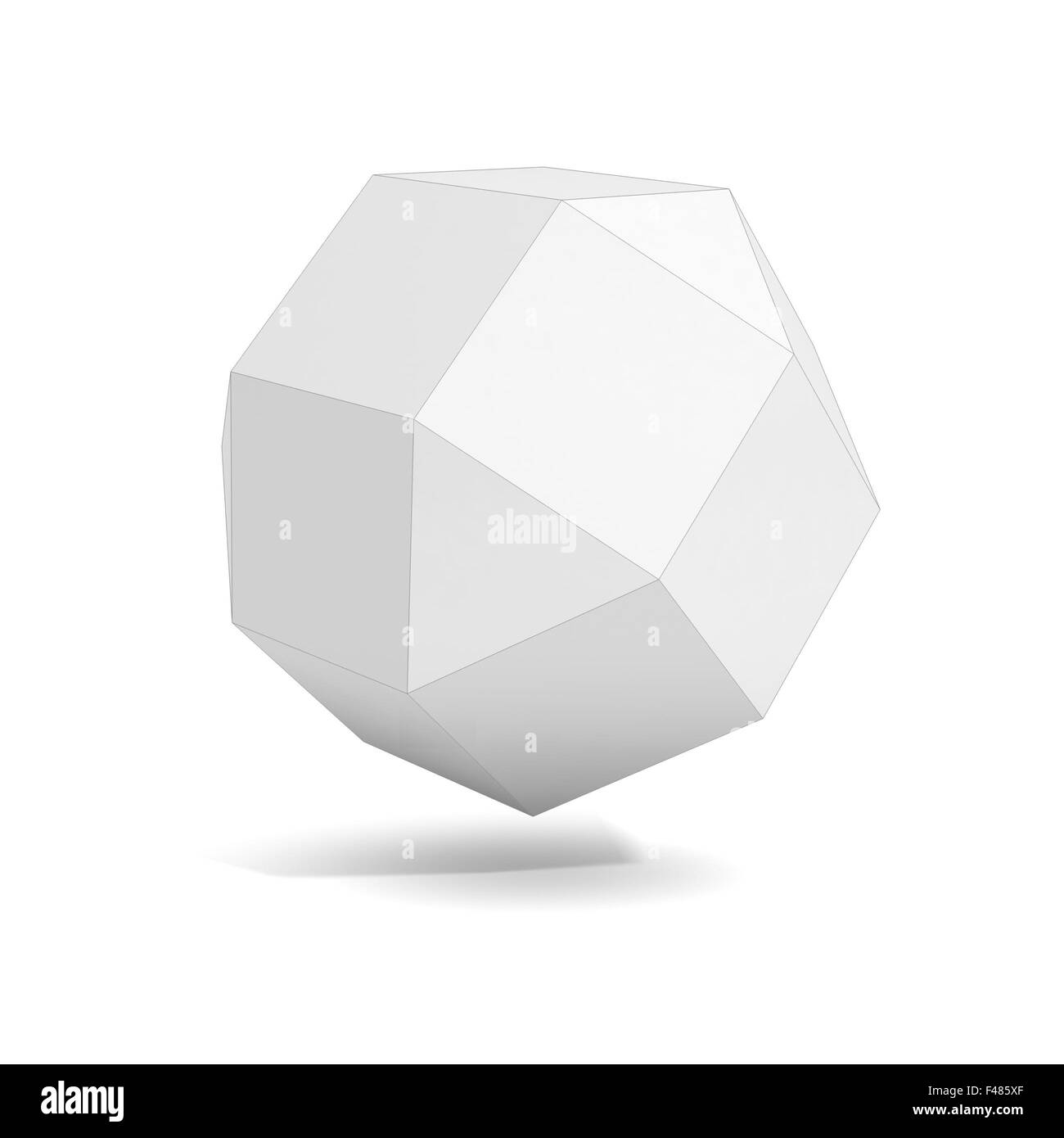 Geometrica astratta oggetto 3d più variazioni di poliedro in questo set Foto Stock