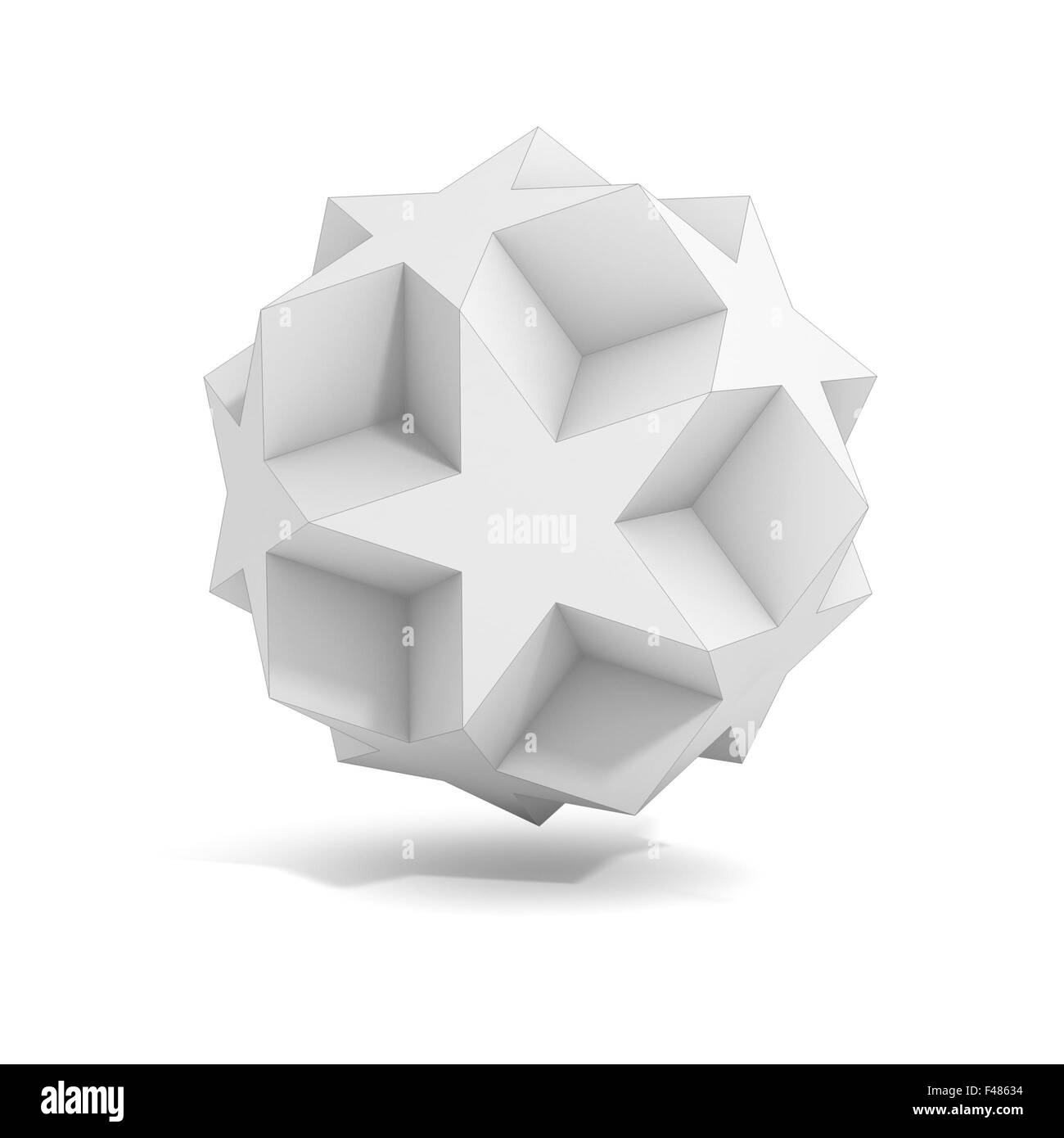 Geometrica astratta oggetto 3d più variazioni di poliedro in questo set Foto Stock