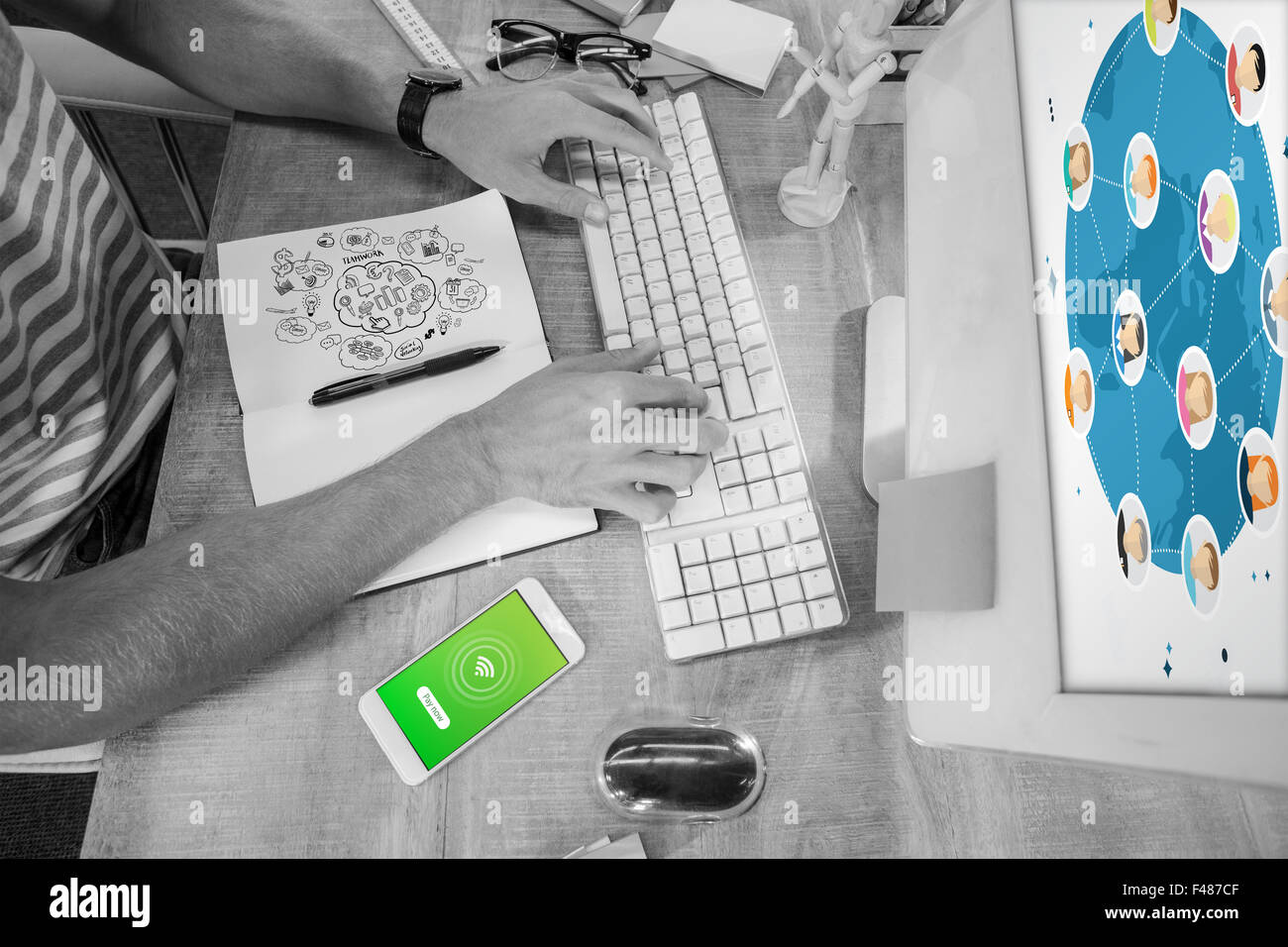 Immagine composita di brainstorming Foto Stock