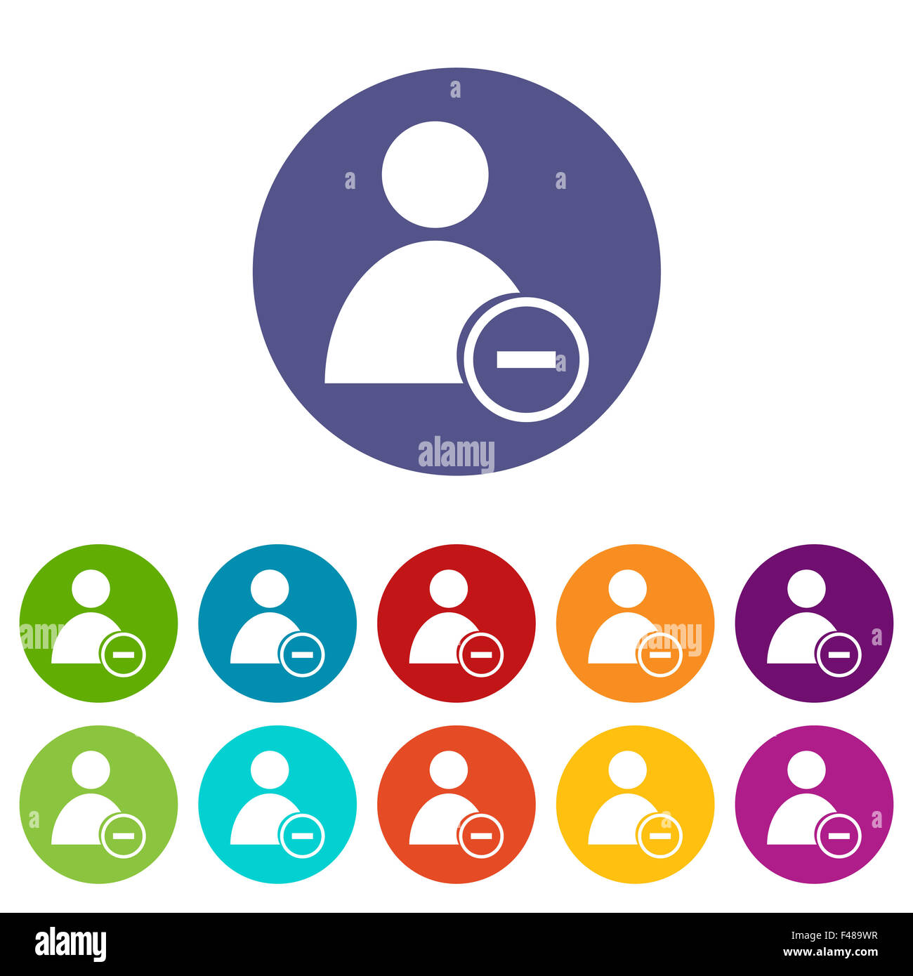 Rimuovere utente icona piatta Foto Stock