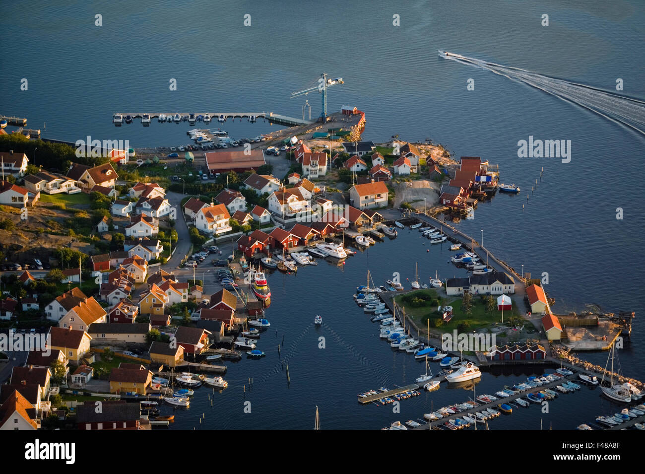 Una piccola cittadina sul mare, Svezia. Foto Stock
