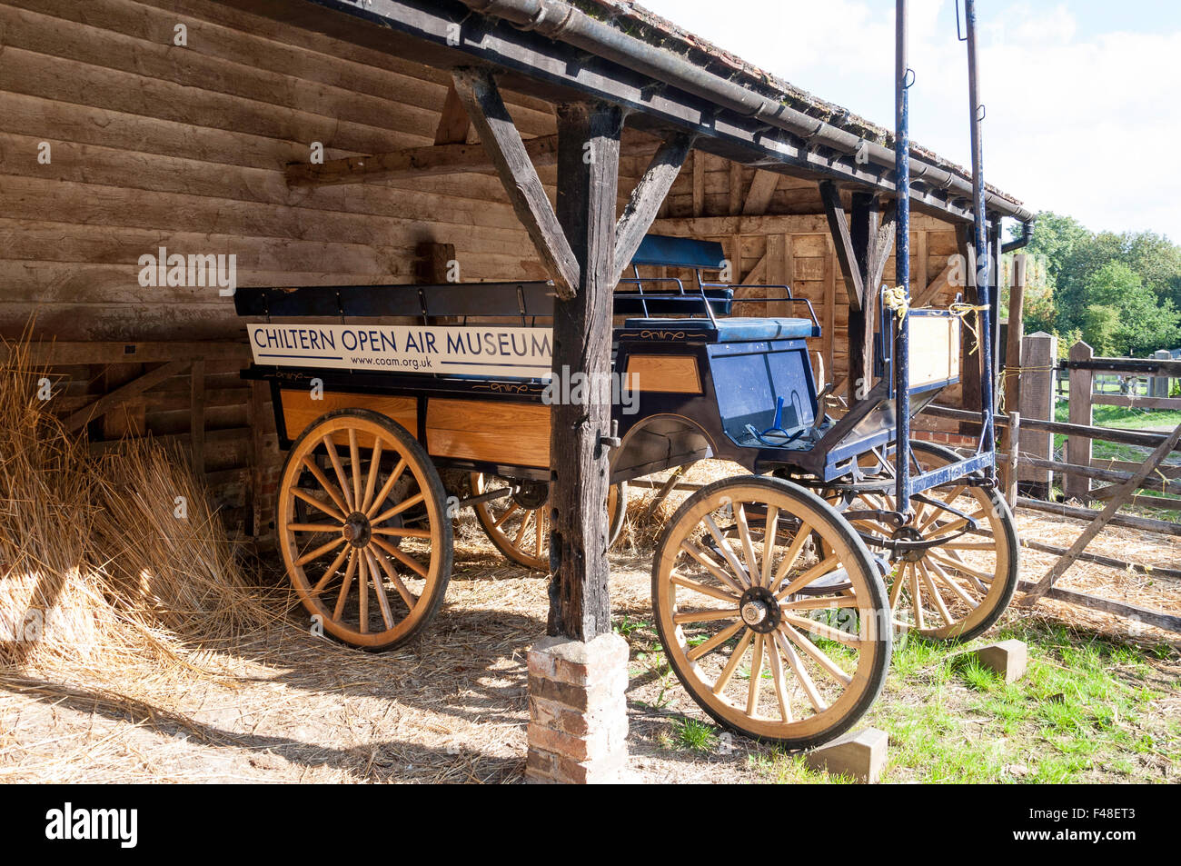 Carrozza a Chiltern Open Air Museum, Newland Park, Chalfont St Giles, Buckinghamshire, Inghilterra, Regno Unito Foto Stock