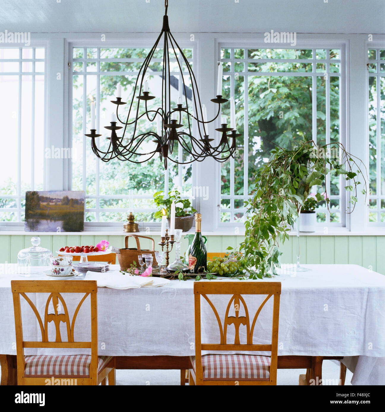 Una veranda, Svezia. Foto Stock
