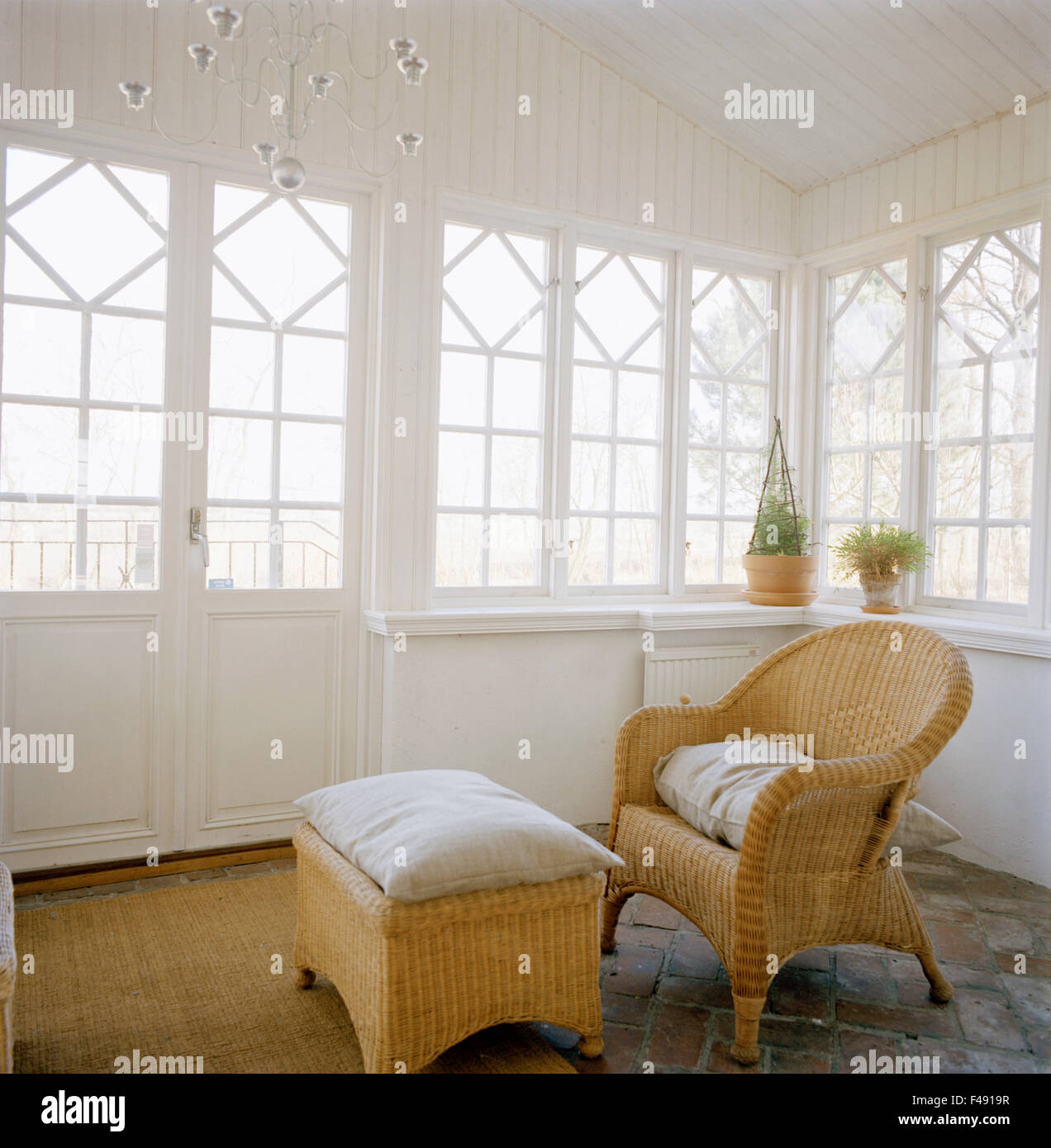Un vetro-veranda chiusa, Svezia. Foto Stock