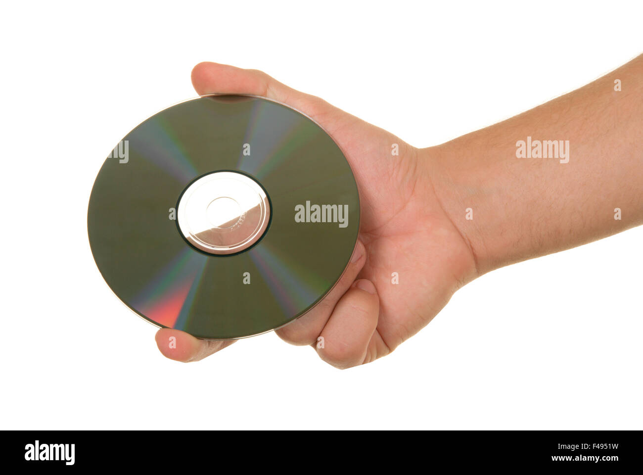 Il disco ottico in mano Foto Stock