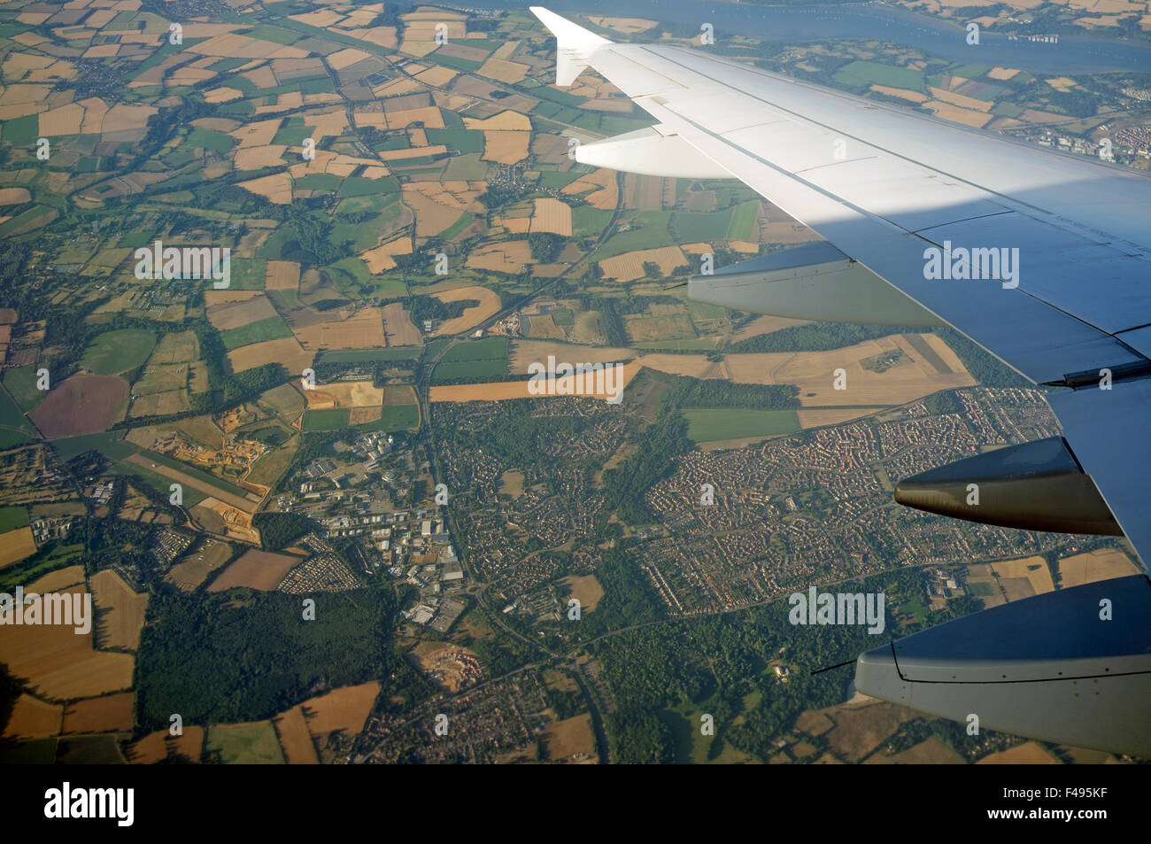 Germanwings Airbus A319 sorvolano Martlesham, Suffolk sul tragitto per l'aeroporto di Stansted Foto Stock