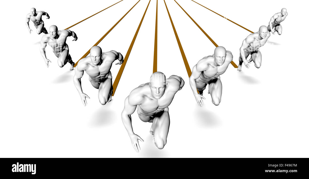 Correre una maratona o di razza come il concetto di sport Foto Stock