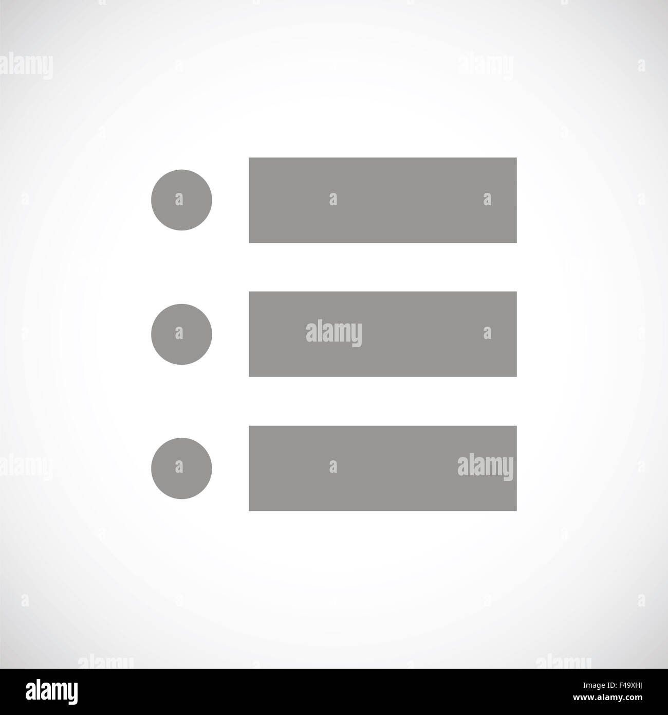 Icona della lista nera Foto Stock