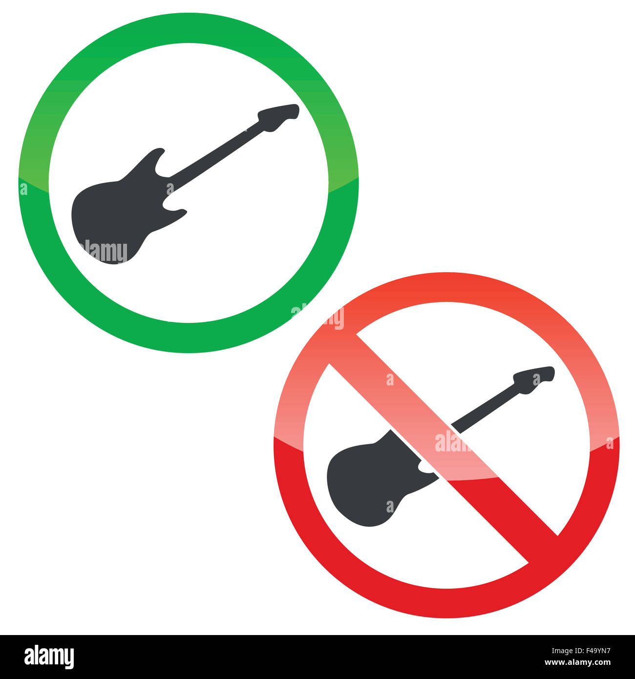 Chitarra segni di autorizzazione impostato Foto Stock