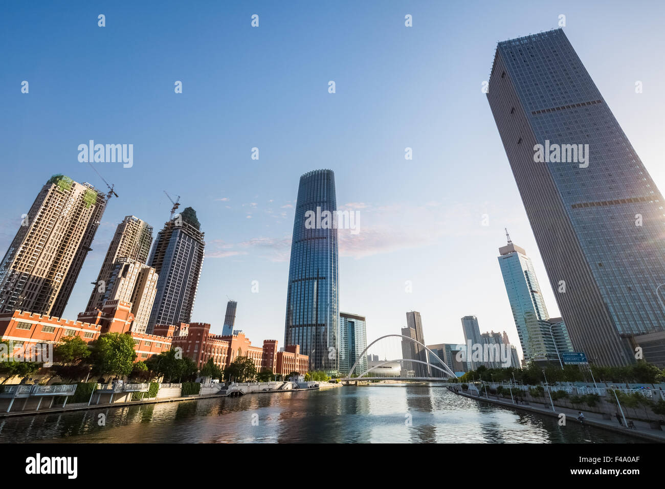 Paesaggio di Tianjin al crepuscolo Foto Stock