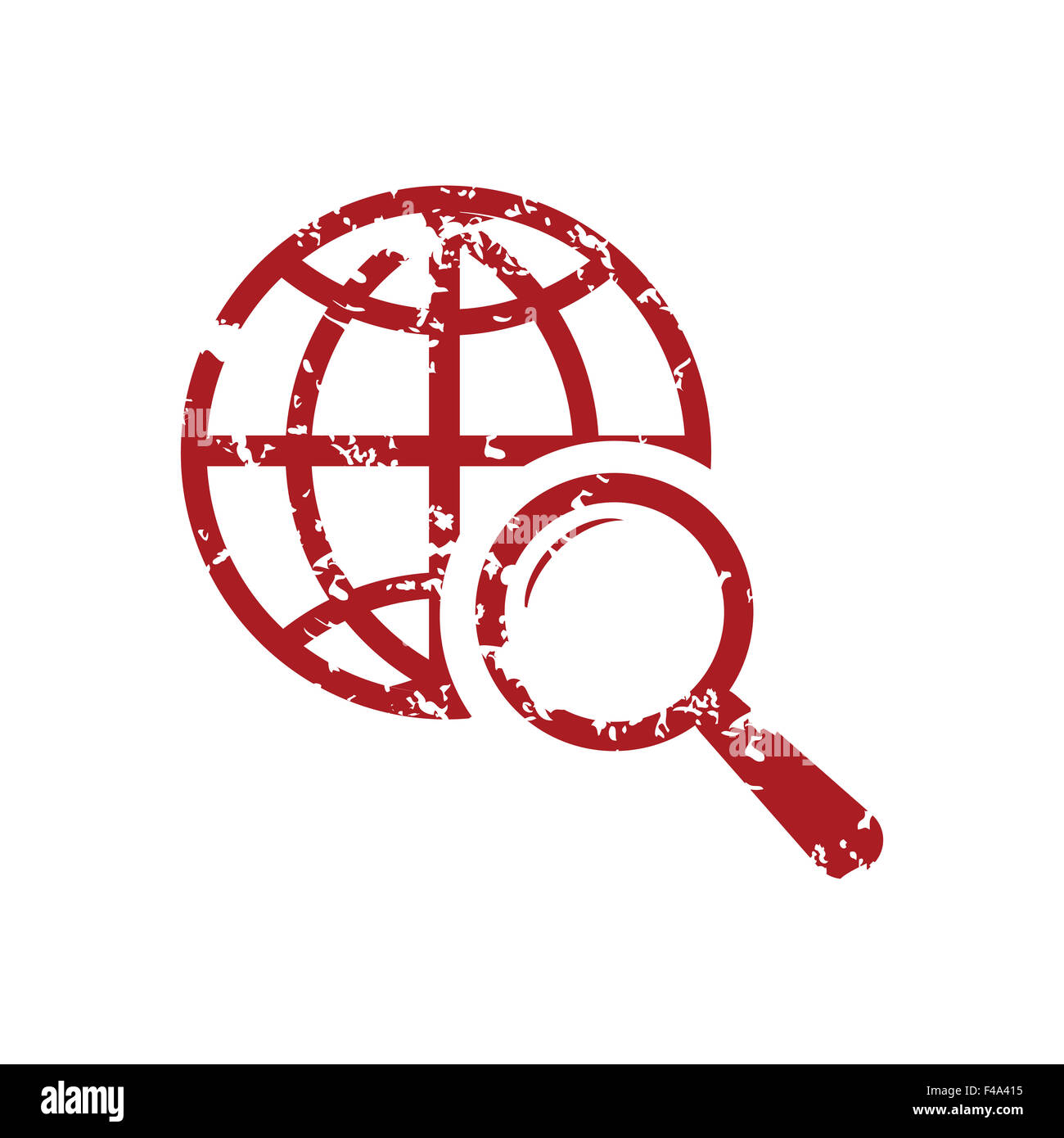 Rosso mondo grunge logo di scansione Foto Stock