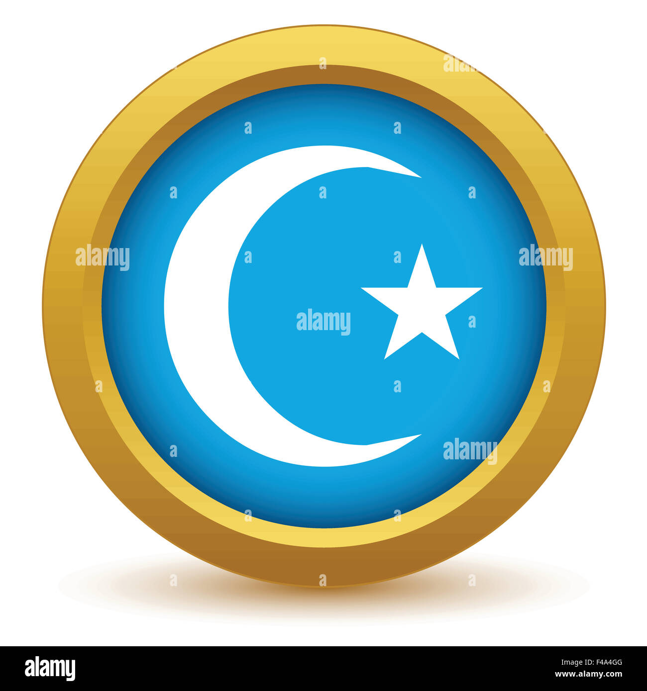Icona dorata di Islam Foto Stock