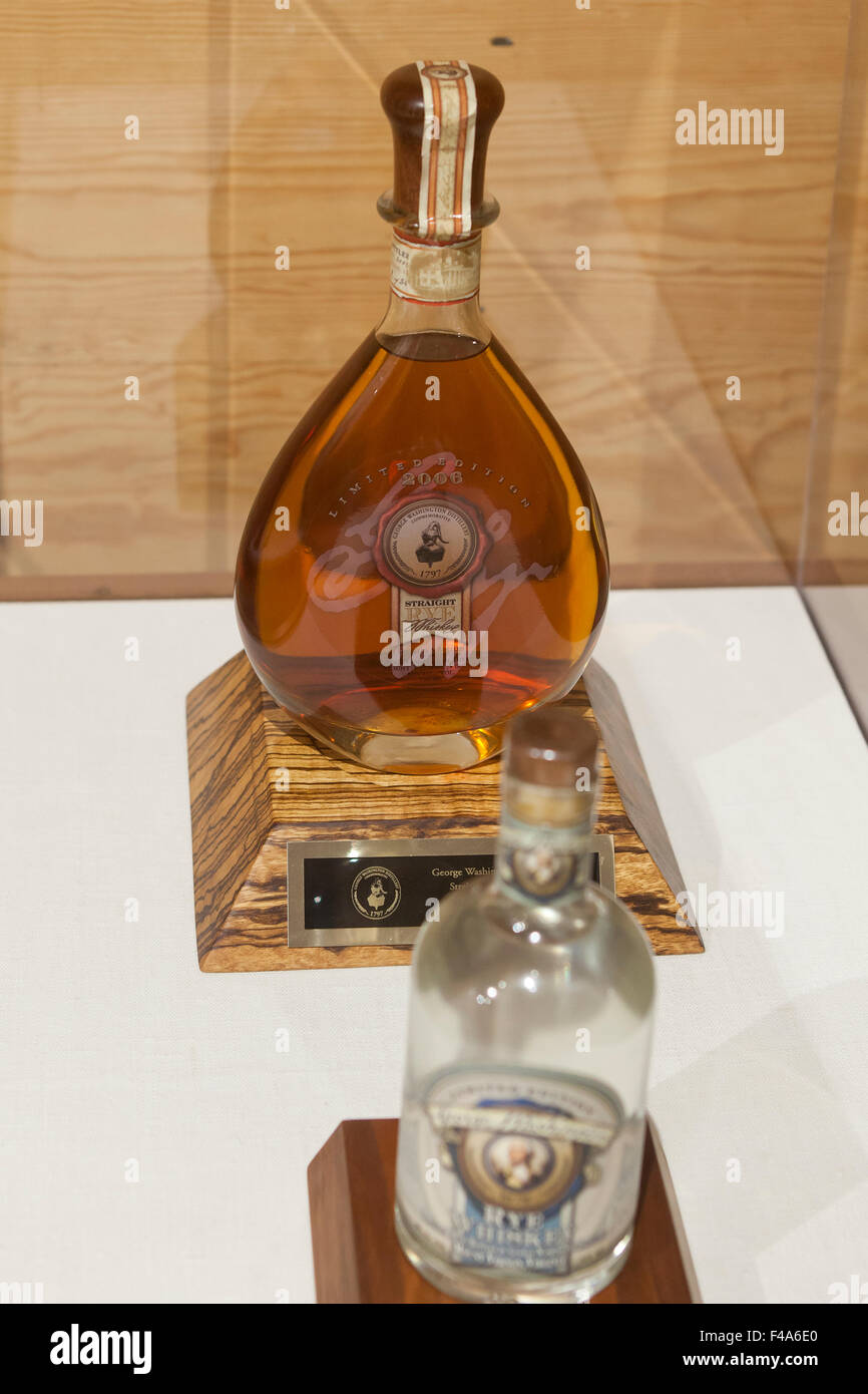 George Washington Distilleria single Rye whiskey bottiglia - Alexandria, Virginia, Stati Uniti d'America Foto Stock