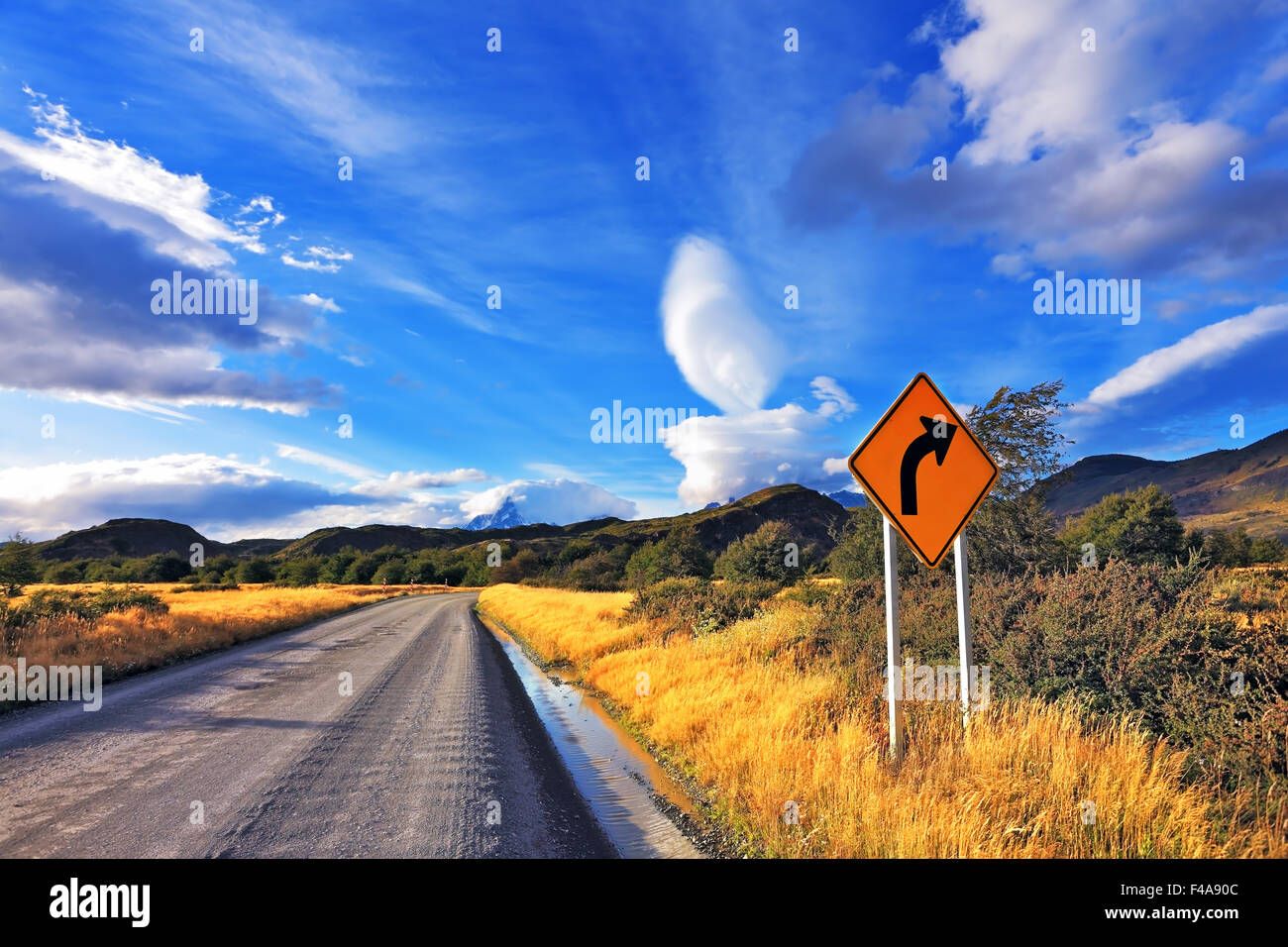 Strada infinita in Patagonia Foto Stock