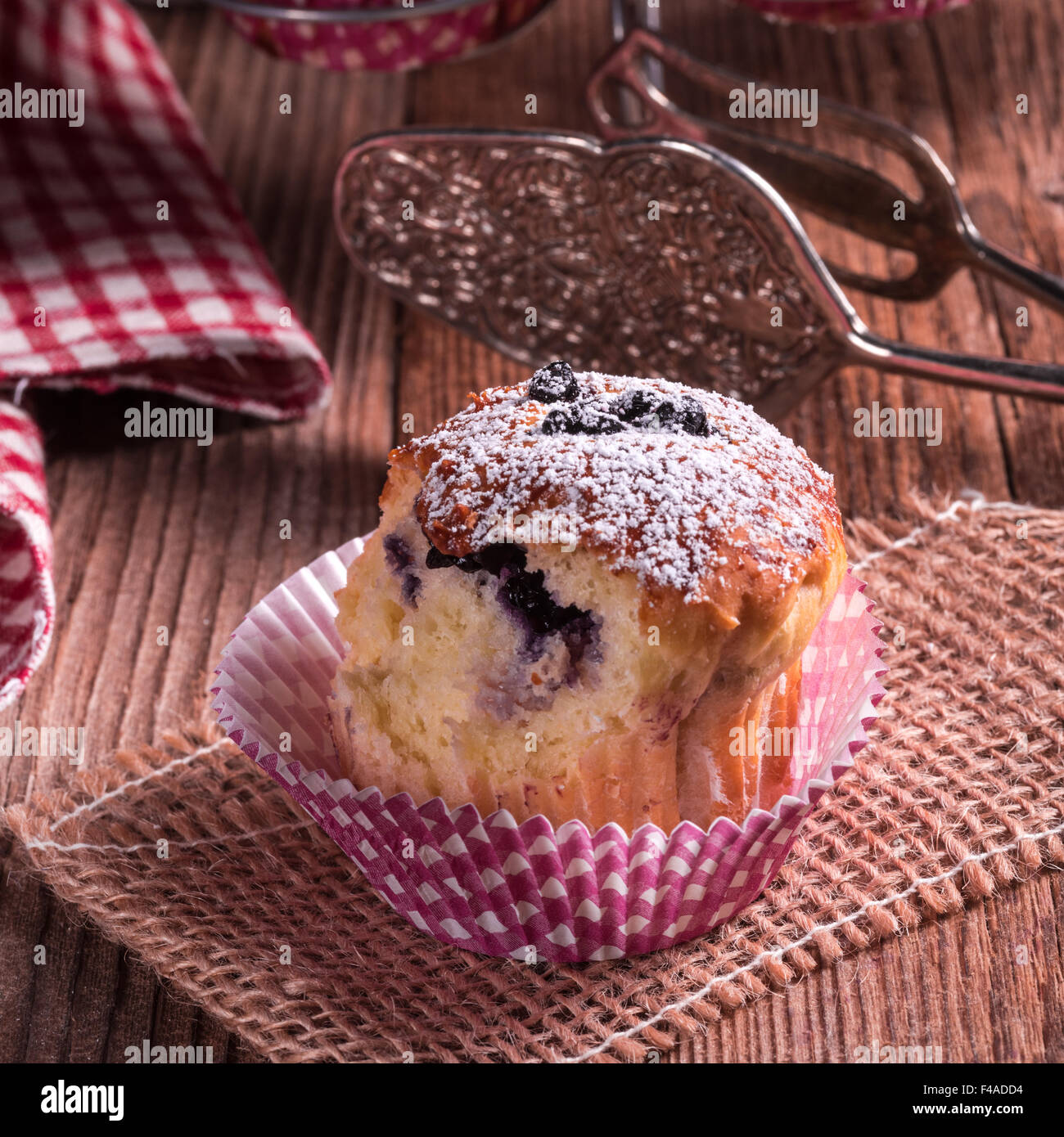Muffin ai mirtilli Foto Stock
