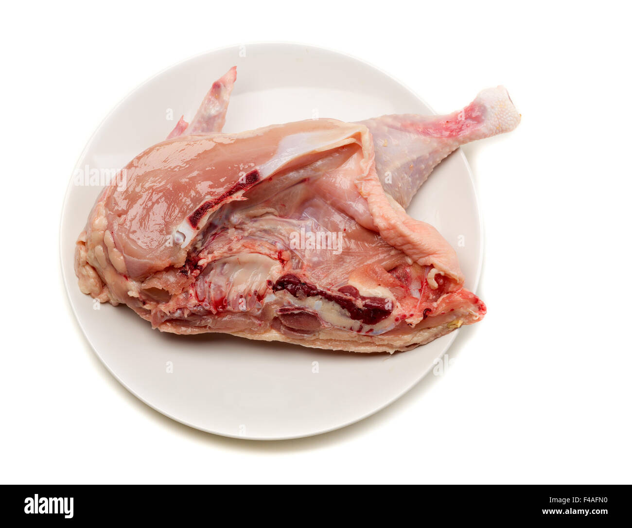 Carne cruda, coscia di pollo closeup Foto Stock