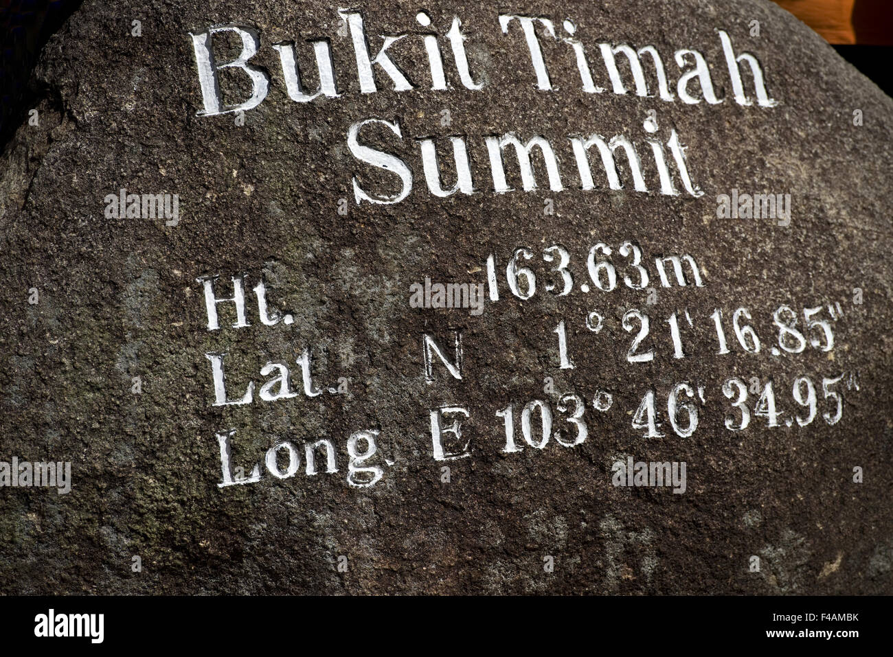 Il Bukit Timah vertice, Singapore Foto Stock