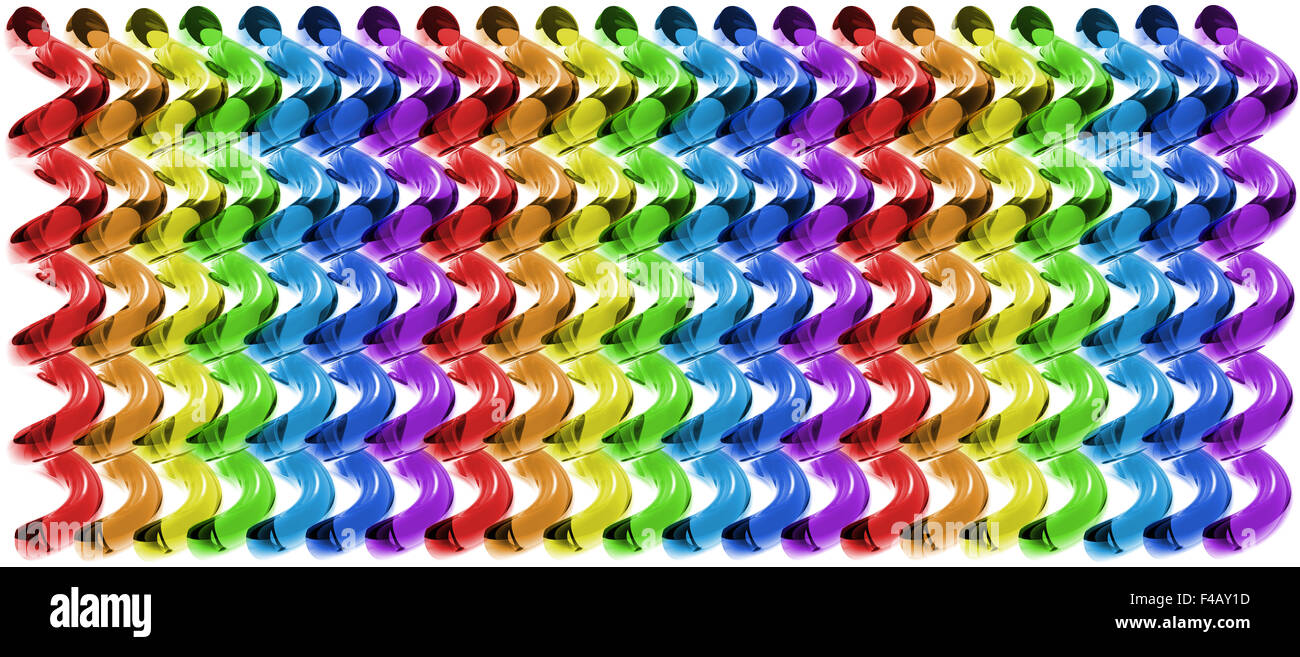 Vetro arcobaleno spiralato modello completo Foto Stock