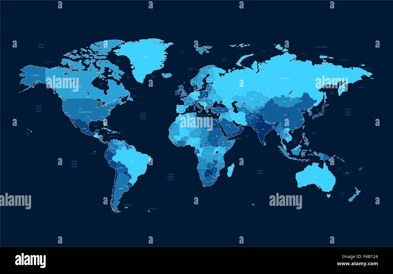 Mappa del mondo dettagliata immagini e fotografie stock ad alta ...
