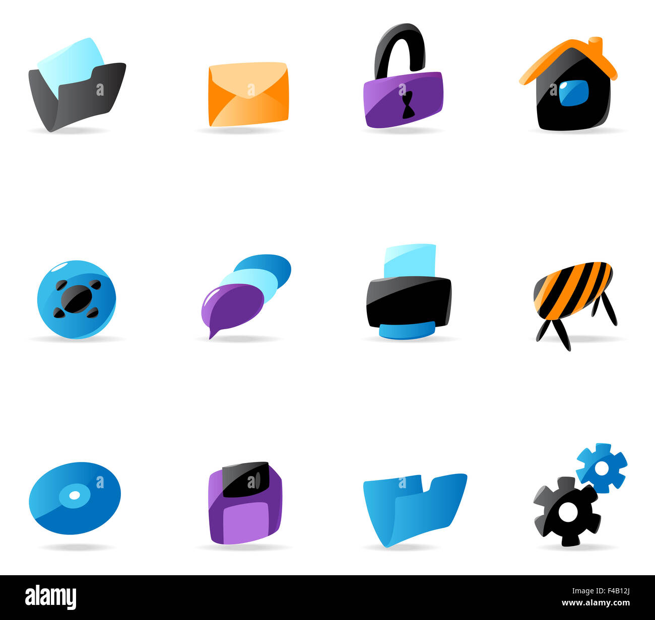 Sito web e icone di interfaccia Foto Stock