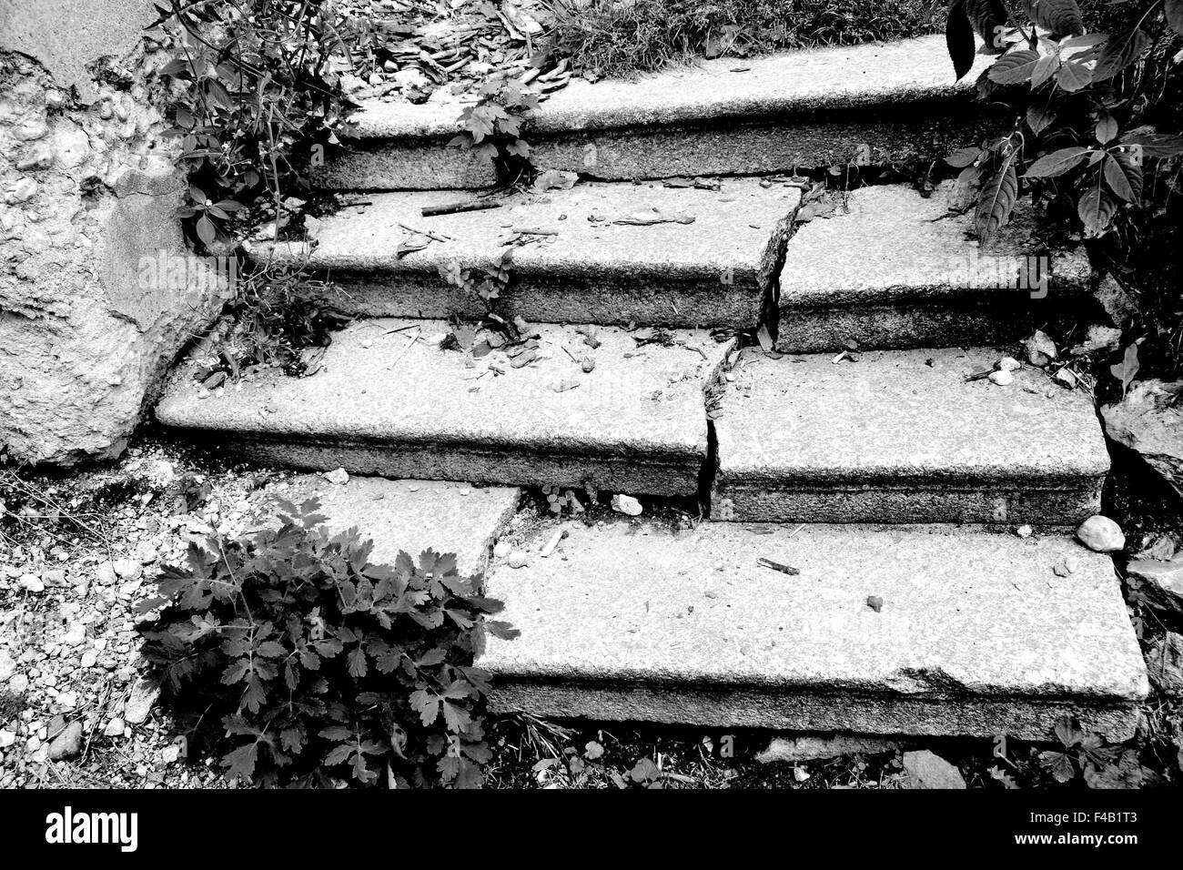 Vecchia scalinata rotto a Karlovy Vary Foto Stock