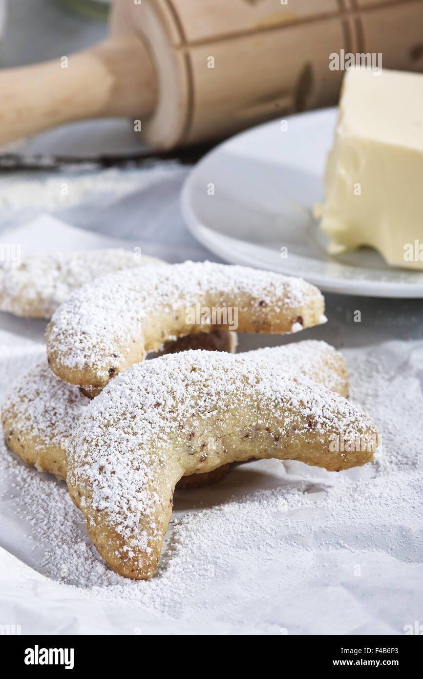 Cornetti alla vaniglia Foto Stock