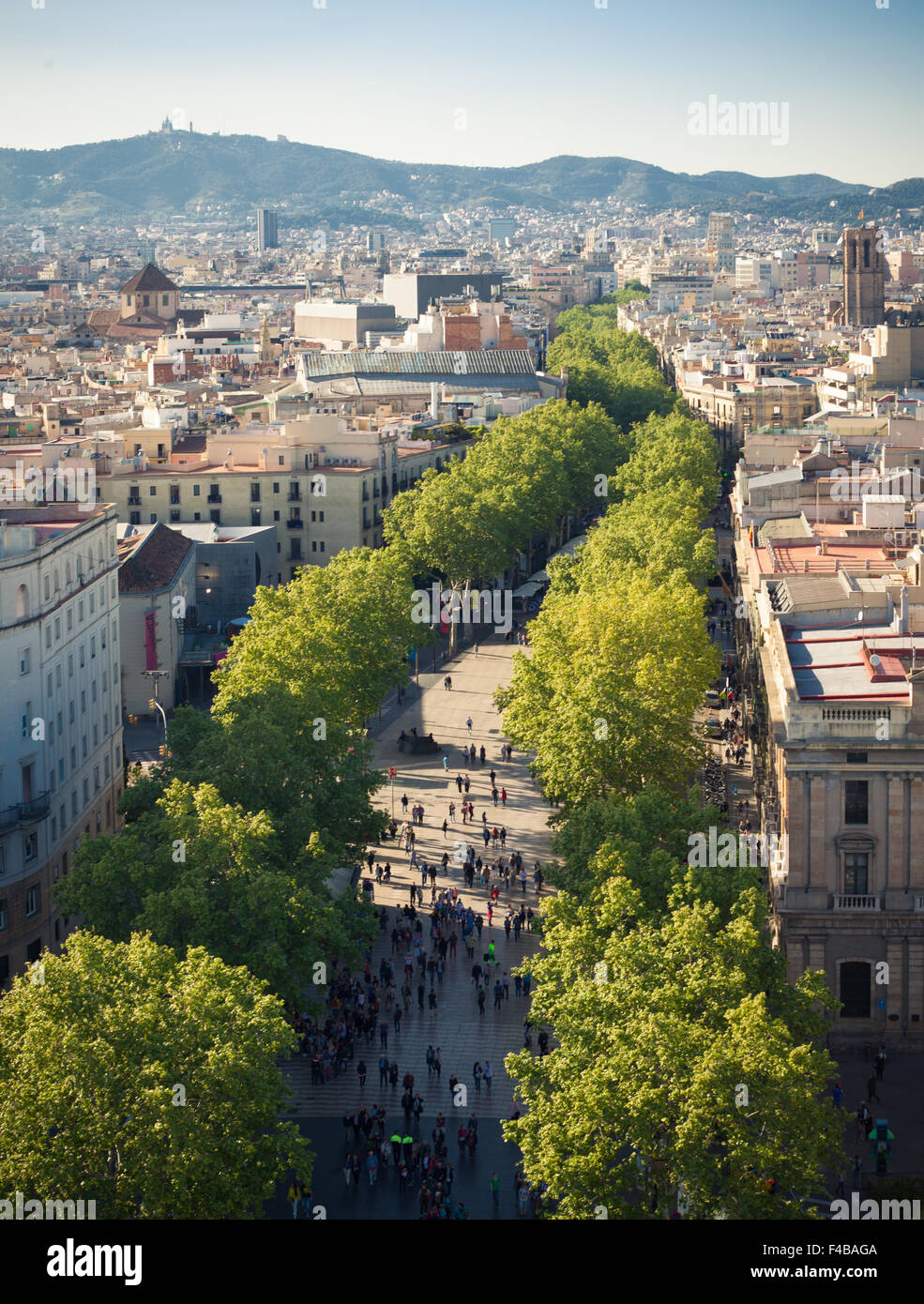 Strada famosa Rambla di Barcellona Spagna Foto Stock