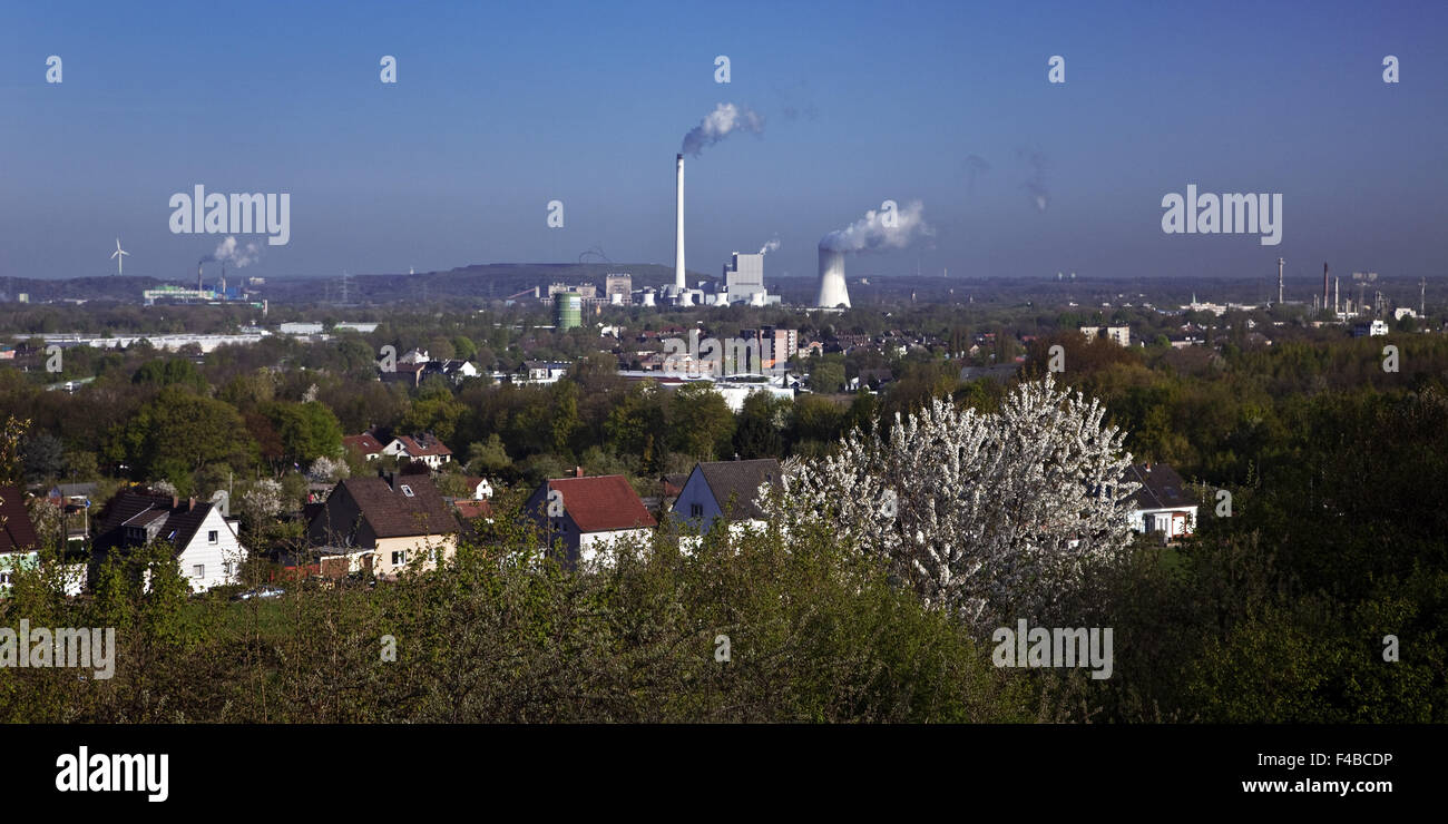 Vista da Tippelsberg, Bochum, Germania. Foto Stock