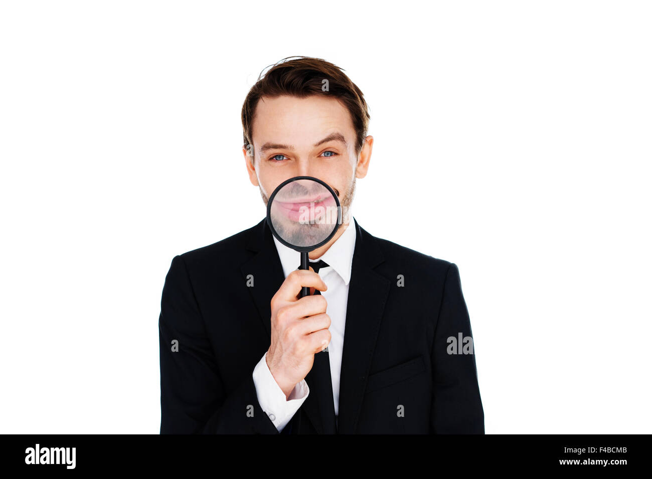 Happy businessman con un grande sorriso Foto Stock Happy businessman con un grande sorriso Foto Stock