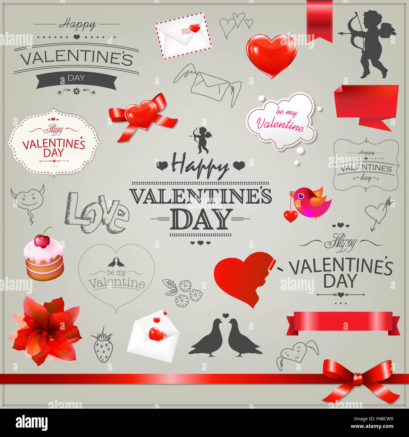 Big impostare il giorno di San Valentino icone Foto Stock