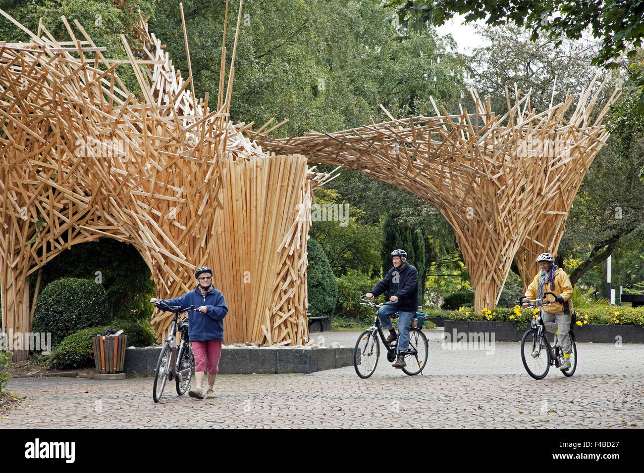 L'arte nei giardini del centro termale di Bad Laasphe. Foto Stock