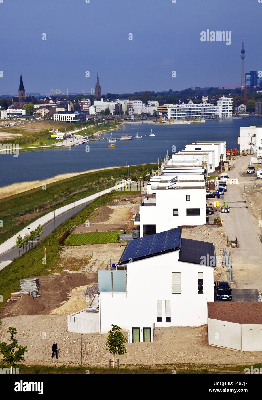 Sviluppo di alloggiamento, Phoenix Lago, Dortmund. Foto Stock