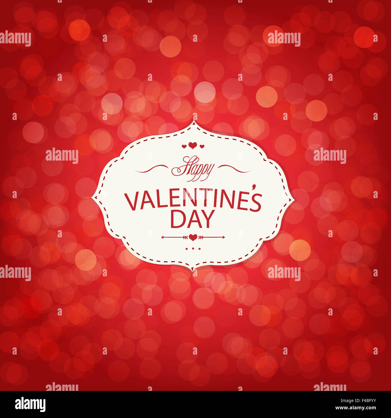 Red Valentines Day Card con Bokeh di fondo Foto Stock