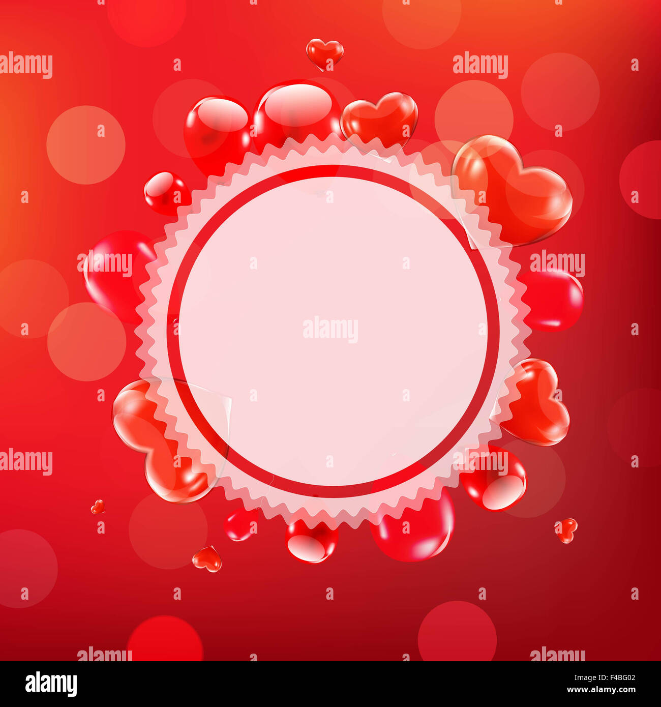 Red Happy Valentines Day Card Foto Stock