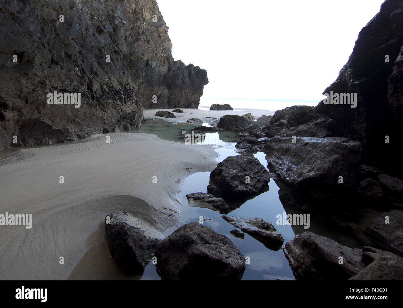 Spiaggia Whipsiderry Cornovaglia Newquay Watergate Bay Foto Stock