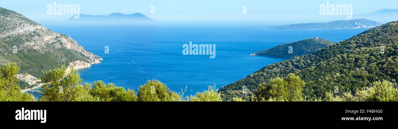 Lefkada costa panorama estivo (Grecia) Foto Stock
