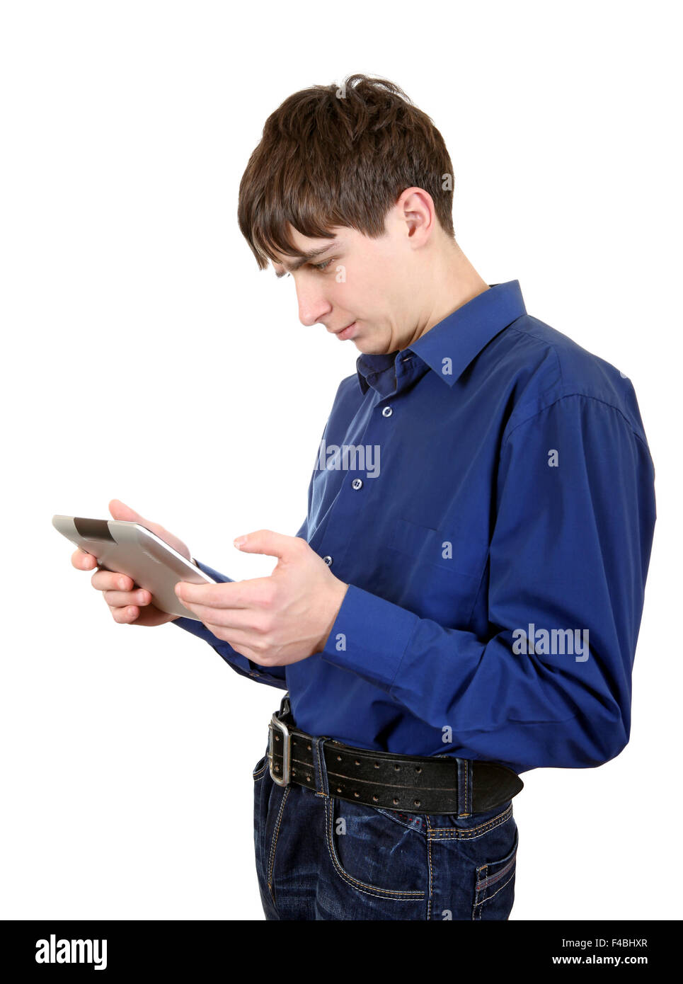 Adolescente con computer tablet Foto Stock