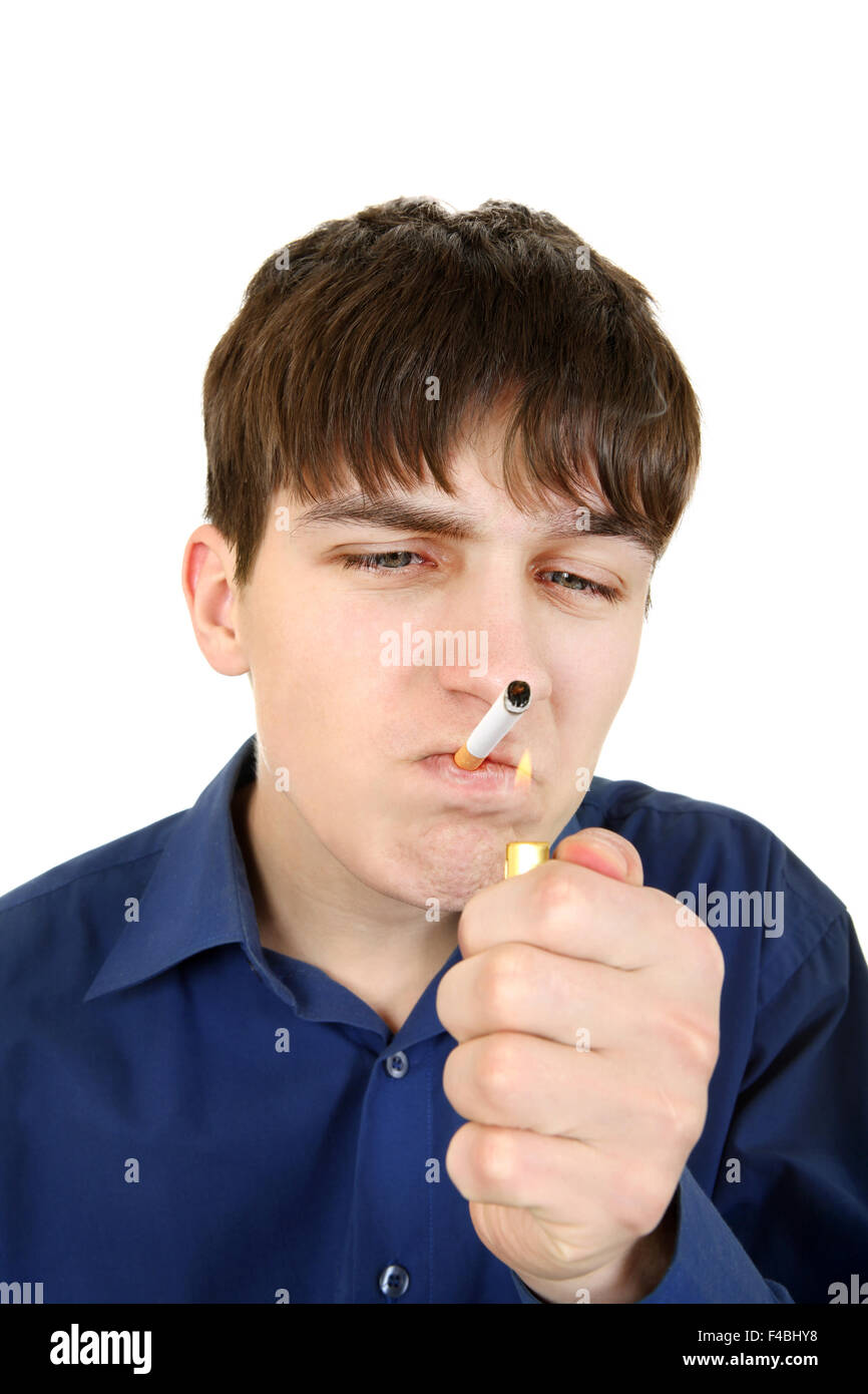 Adolescente con sigaretta Foto Stock