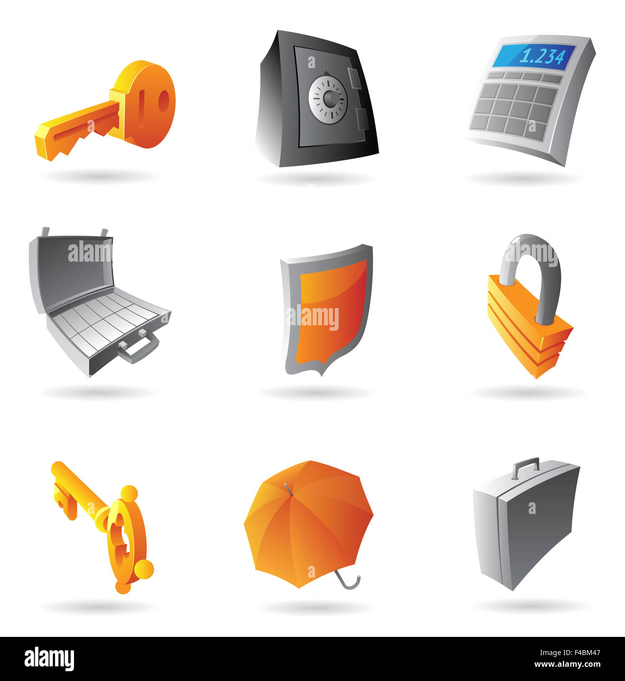 Le icone per il settore bancario Foto Stock