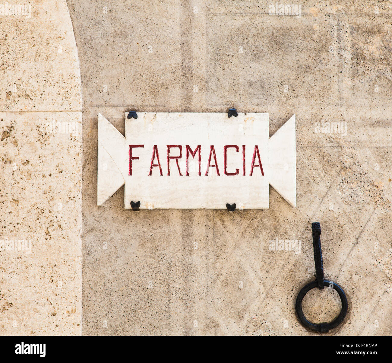 Il vecchio segno di farmacia Foto Stock